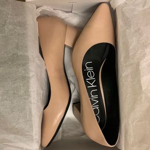 Calvin Klein Nude Nita Almond Toe Pumps